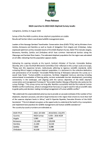 KAZA Elephant Survey Press Release
